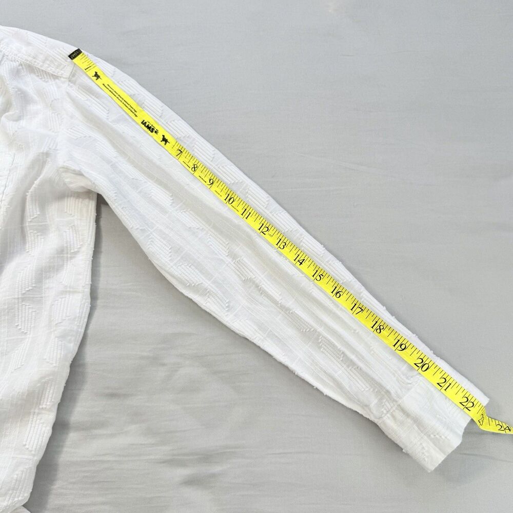 PILCRO Anthropologie Theresa Laced Back Button Up SMALL White Top Textured Boho - Picture 9 of 14